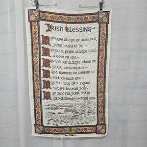 Ulster Weavers Tea Towel Irish Blessings Linen Celtic Wall Hanging